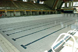 Големиот базен е целосно испразнет и не може да го користат рекреативците, а пливачките и ватерполо клубовите тренираат речиси во импровизирани услови во малиот базен 